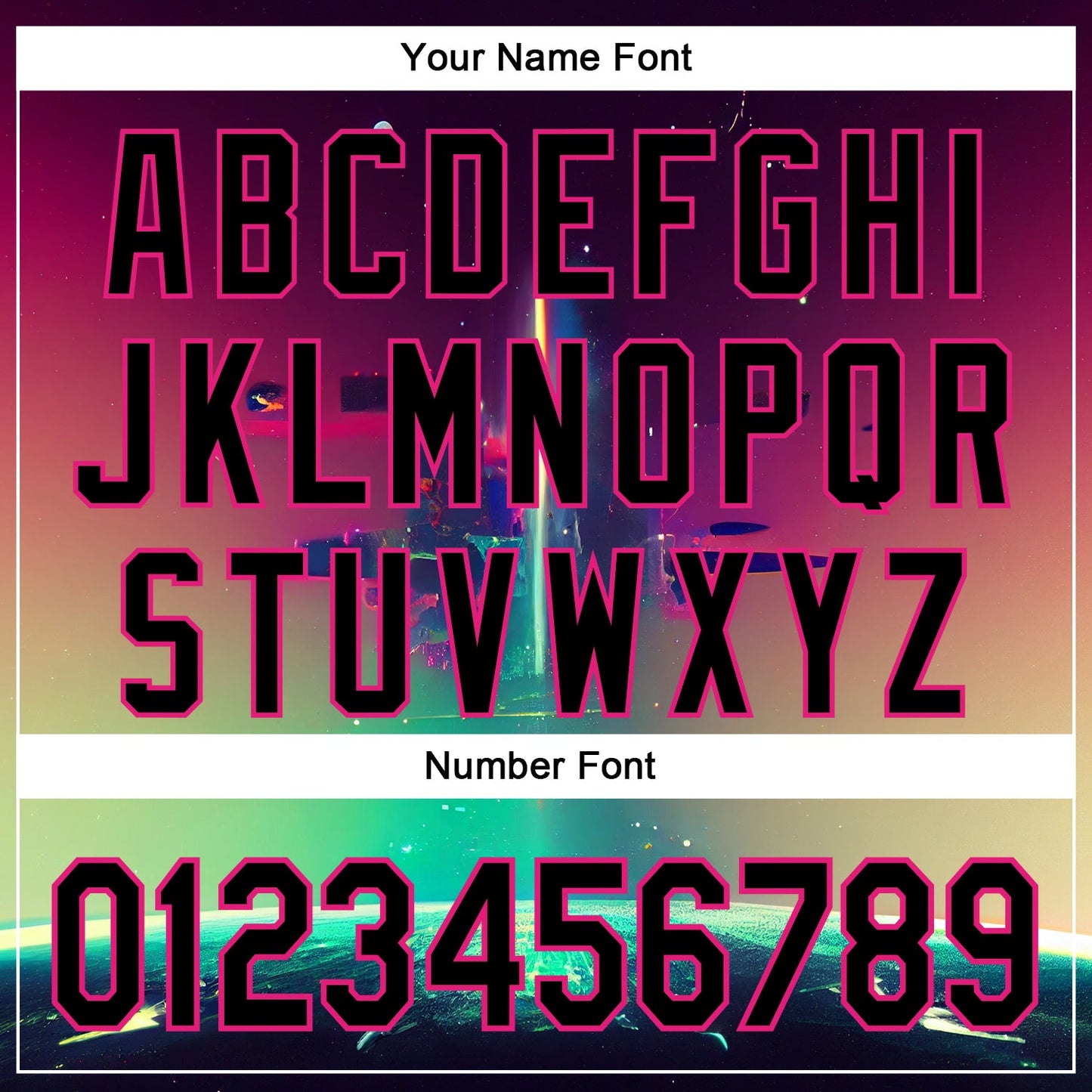 Custom Black Hot Pink 3D Pattern Design Rave Psychedelic Universe Authentic Baseball Jersey view 5