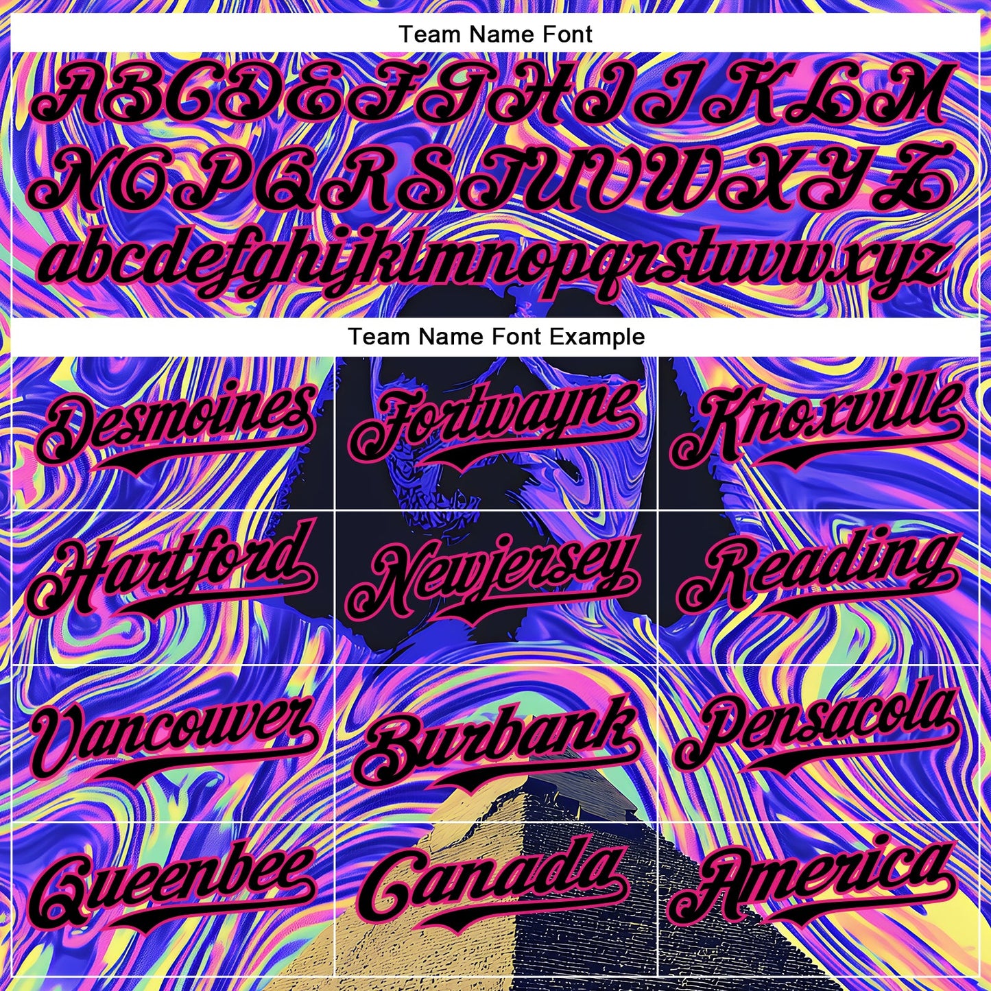 Custom Purple Black-Hot Pink 3D Pattern Design Rave Psychedelic Fluid Art Pyramid Authentic Baseball Jersey view 4