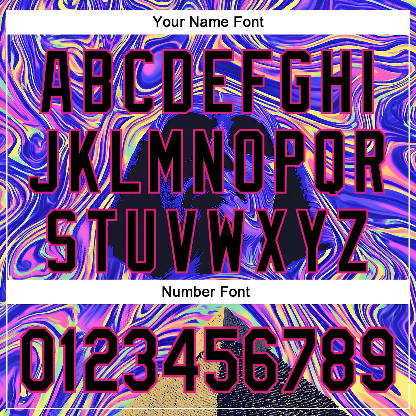 Custom Purple Black-Hot Pink 3D Pattern Design Rave Psychedelic Fluid Art Pyramid Authentic Baseball Jersey view 5