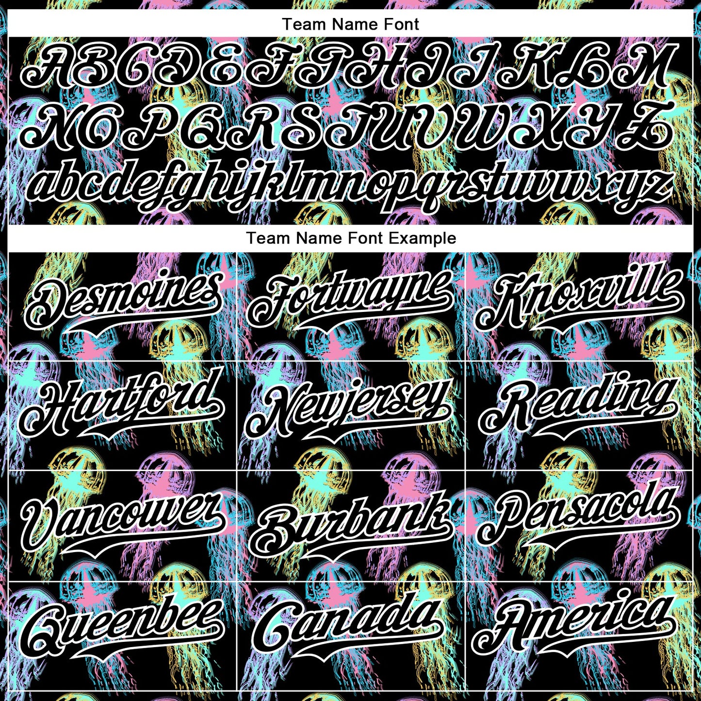 Custom Black White 3D Pattern Design Rave Psychedelic Jellyfish Authentic Baseball Jersey view 4