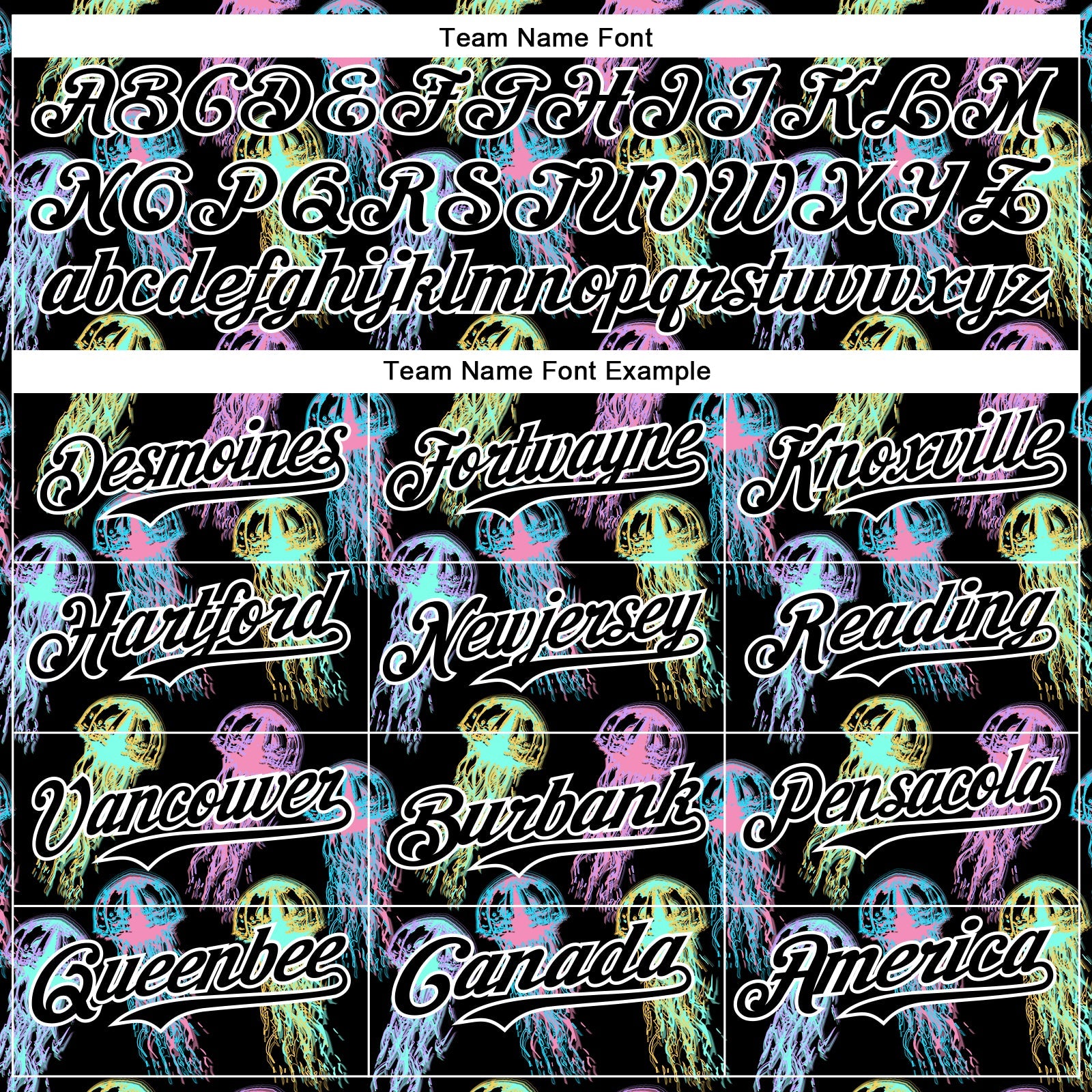 Custom Black White 3D Pattern Design Rave Psychedelic Jellyfish Authentic Baseball Jersey view 4