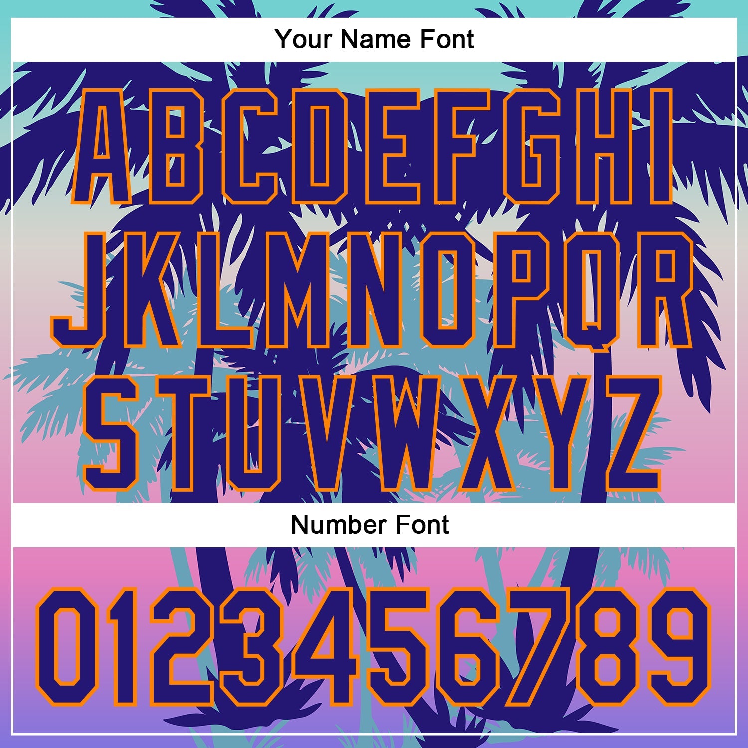 Custom Dark Purple Bay Orange 3D Pattern Design Rave Psychedelic Tropical Palm Tree Authentic Baseball Jersey view 5