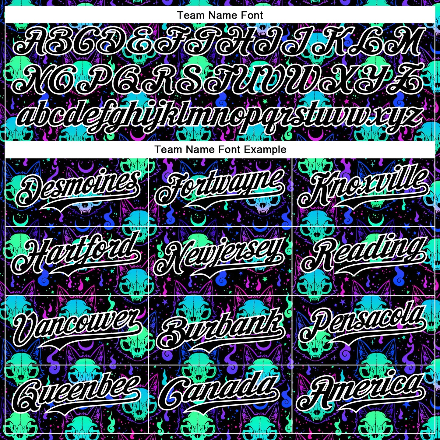 Custom Black White 3D Pattern Design Rave Psychedelic Neon Cat Skull Authentic Baseball Jersey view 4