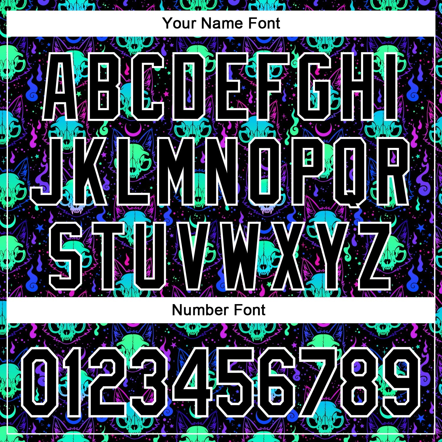 Custom Black White 3D Pattern Design Rave Psychedelic Neon Cat Skull Authentic Baseball Jersey view 5