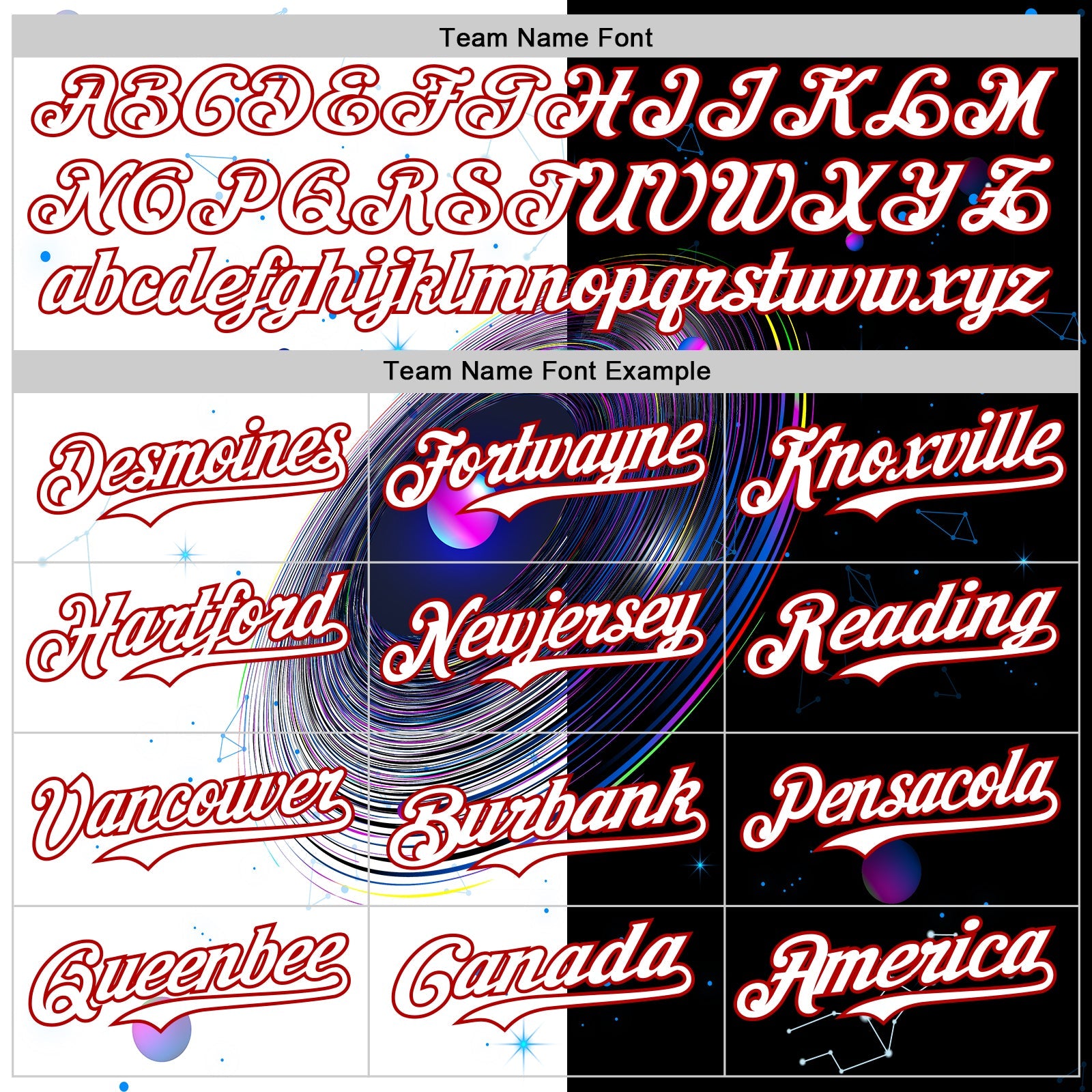 Custom Black White-Red 3D Pattern Design Space Galaxy Star Authentic Baseball Jersey view 4