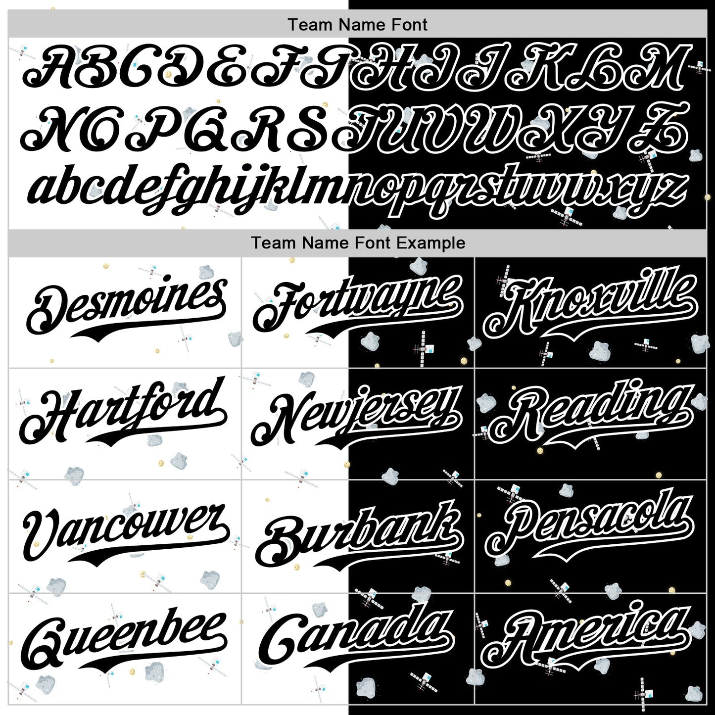 Custom Black White 3D Pattern Design Space Satellite Authentic Baseball Jersey view 4
