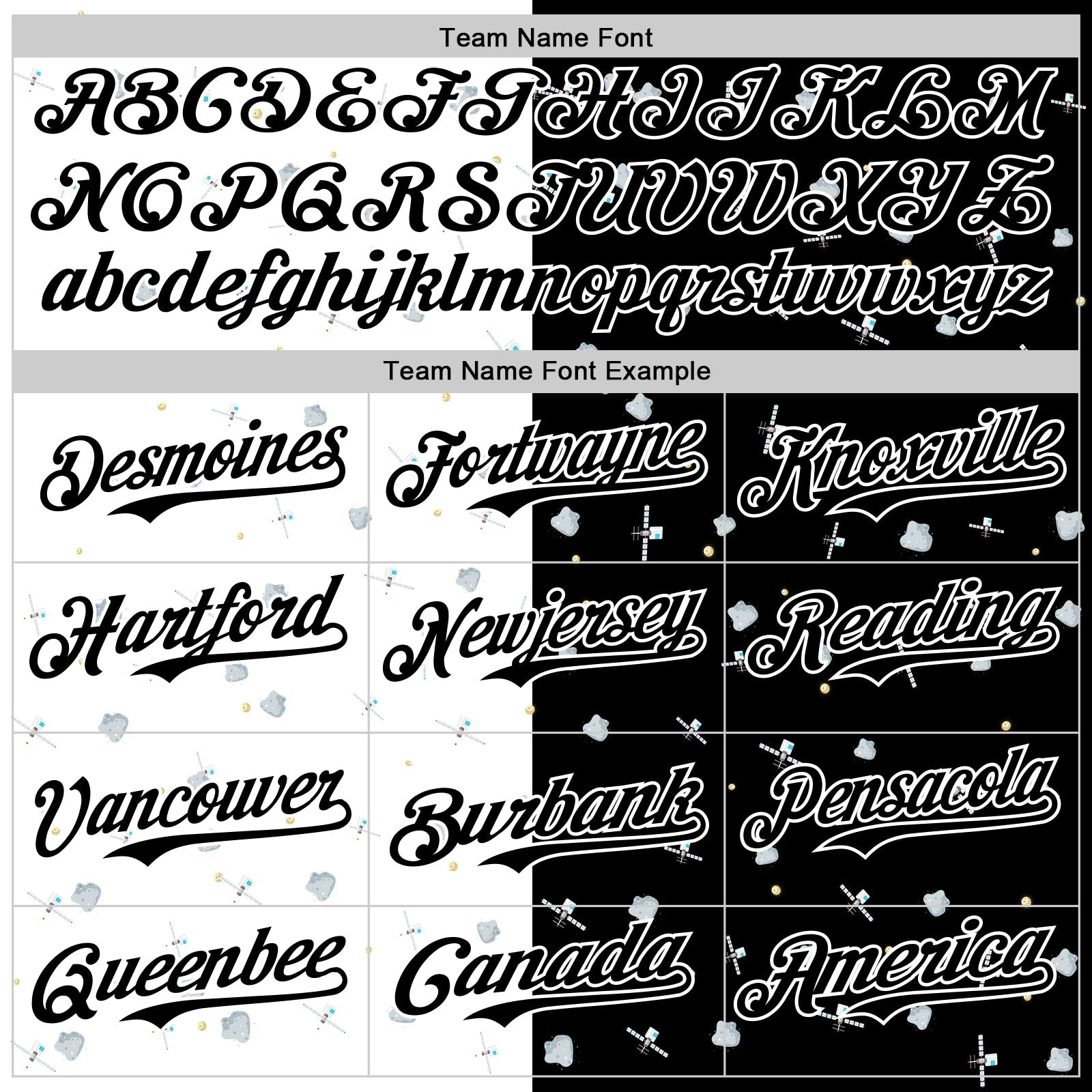 Custom Black White 3D Pattern Design Space Satellite Authentic Baseball Jersey view 4