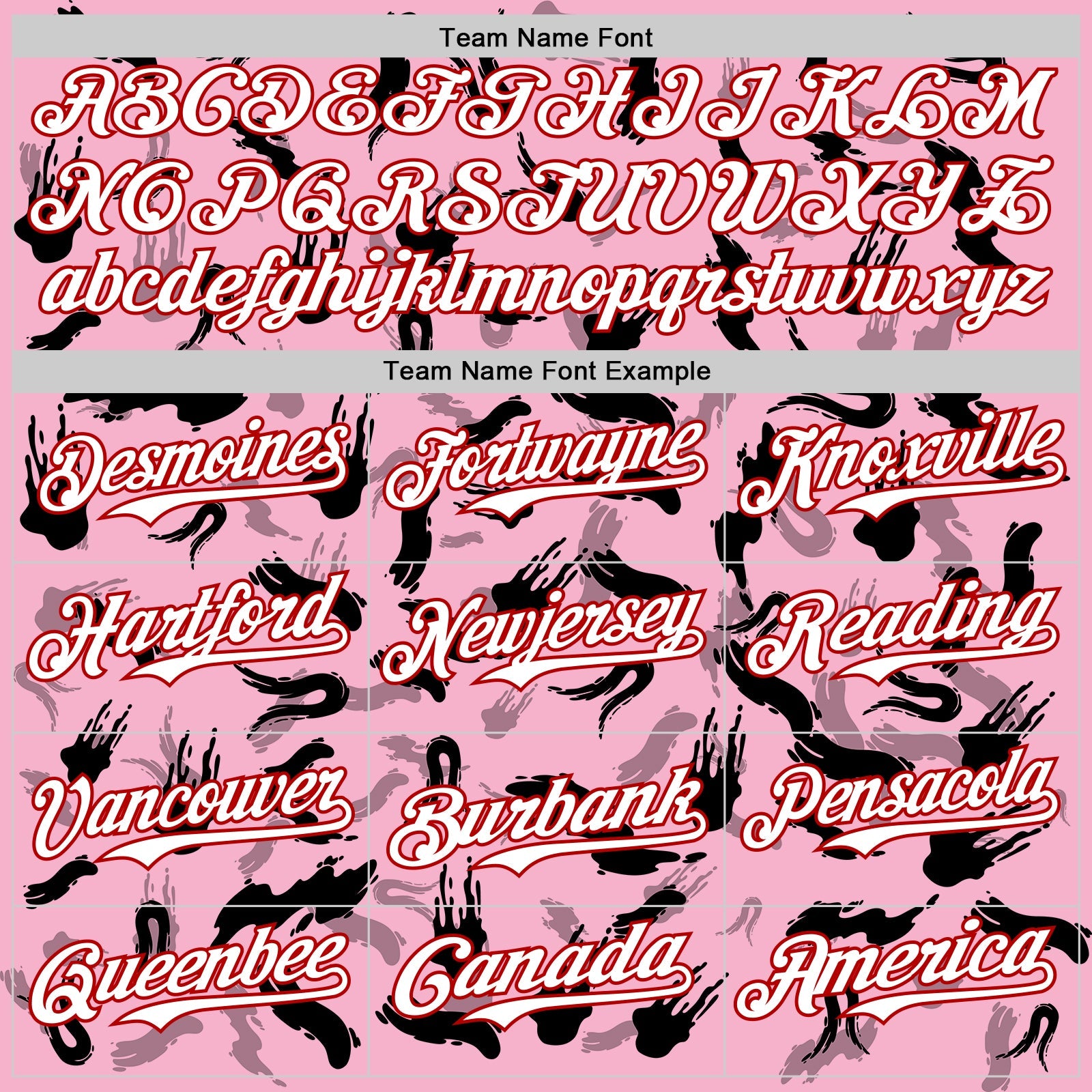 Custom Light Pink White-Red 3D Pattern Design Graffiti Ink Brush Stroke Authentic Baseball Jersey view 4