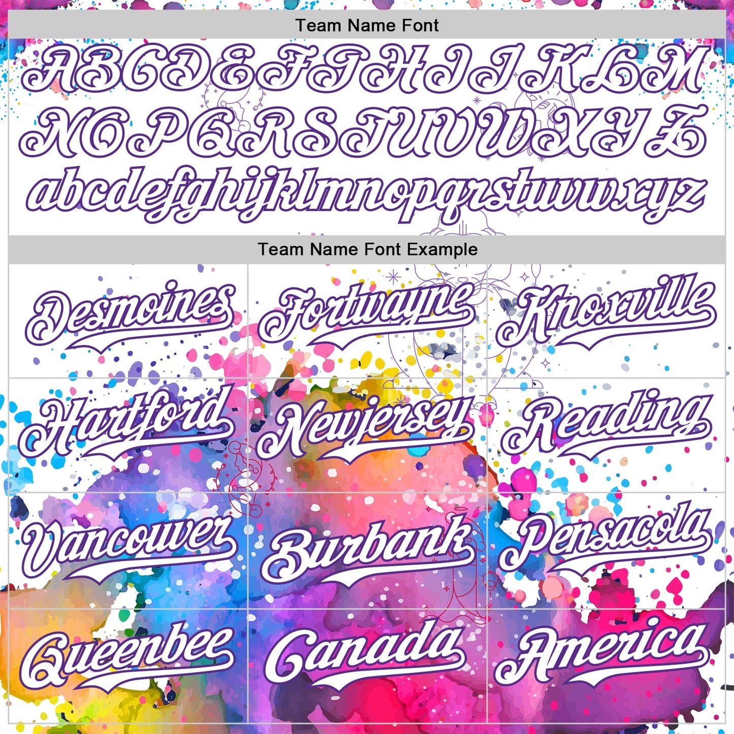 Custom White Purple 3D Pattern Design Graffiti Splash And Constellation Space Galaxy Star Authentic Baseball Jersey view 4