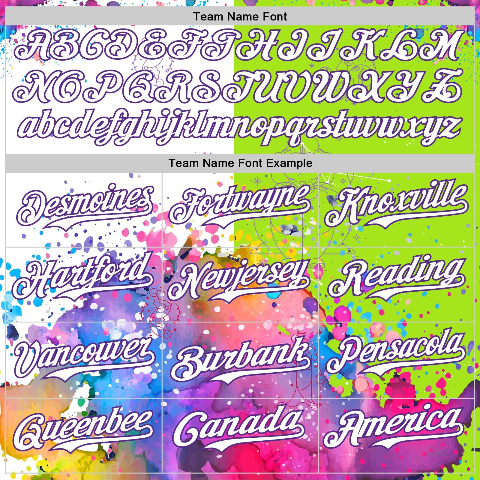 Custom Neon Green White-Purple 3D Pattern Design Graffiti Splash And Constellation Space Galaxy Star Authentic Baseball Jersey view 4