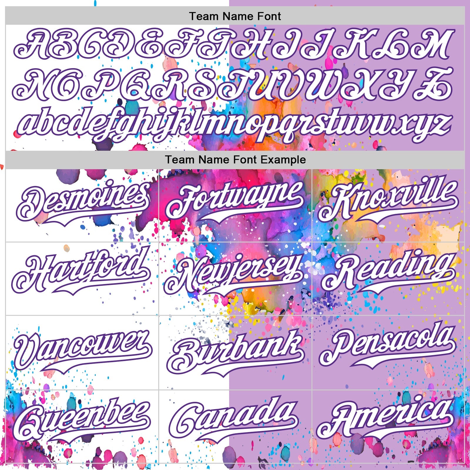 Custom Light Purple White-Purple 3D Pattern Design Graffiti Splash Authentic Baseball Jersey view 4