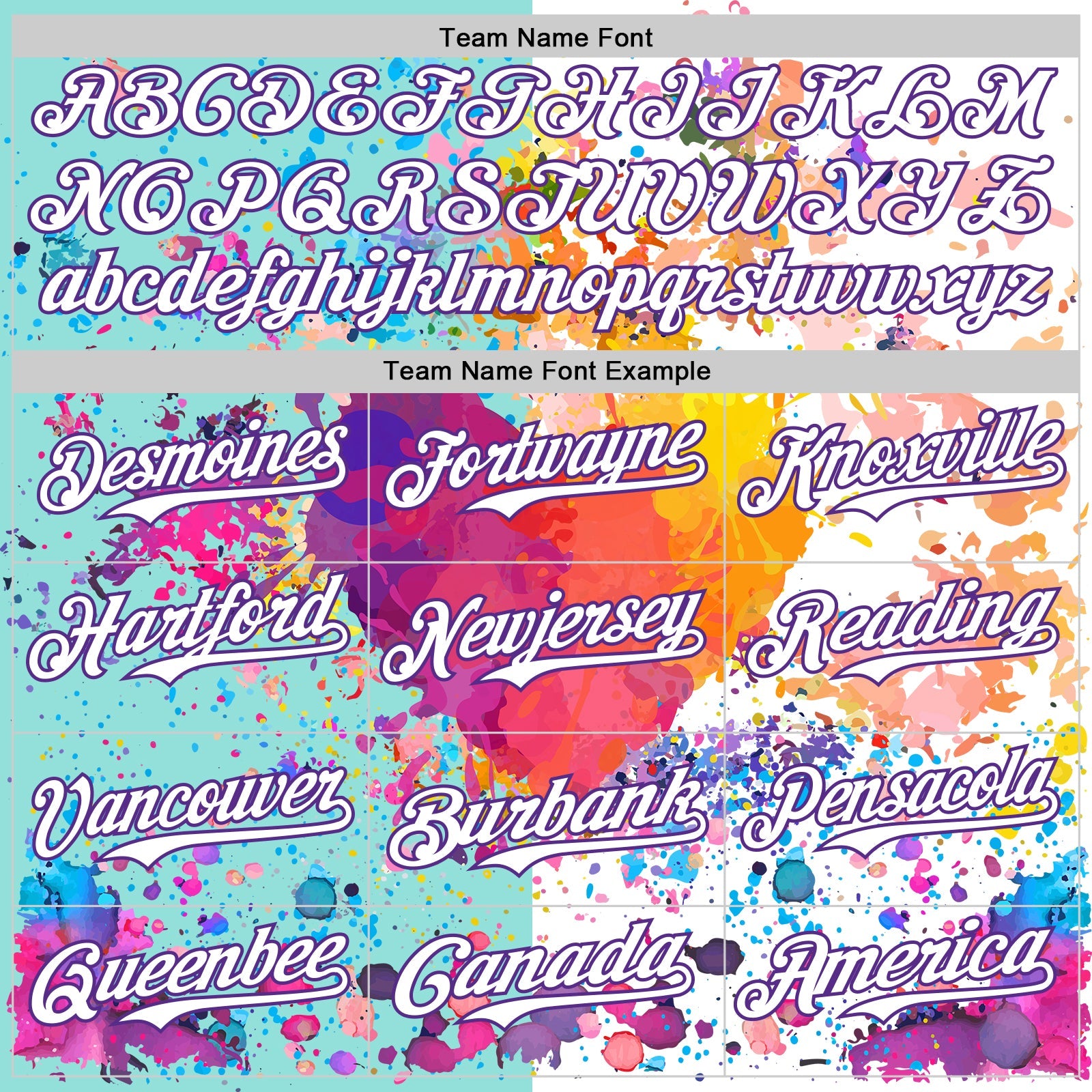 Custom White Ice Blue-Purple 3D Pattern Design Graffiti Splash Authentic Baseball Jersey view 4