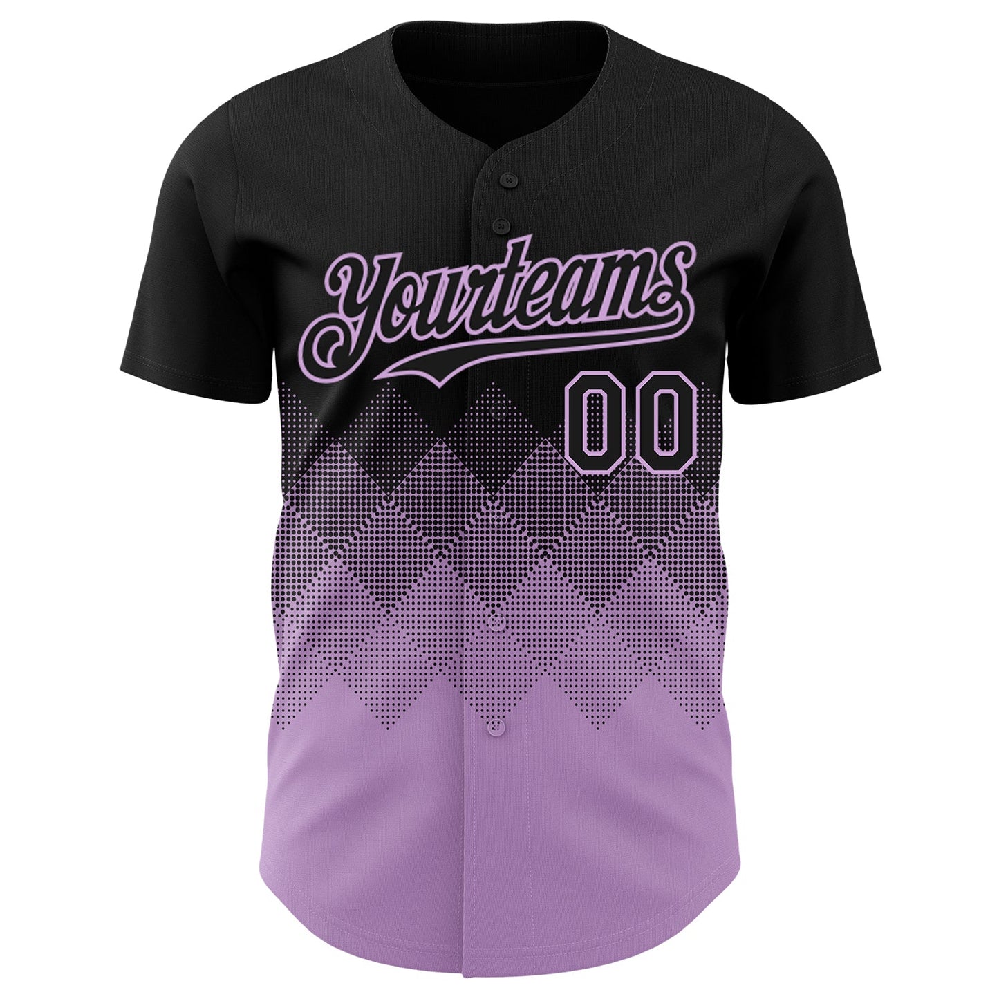 Custom Black Light Purple 3D Gradient Square Shape Authentic Baseball Jersey view 2