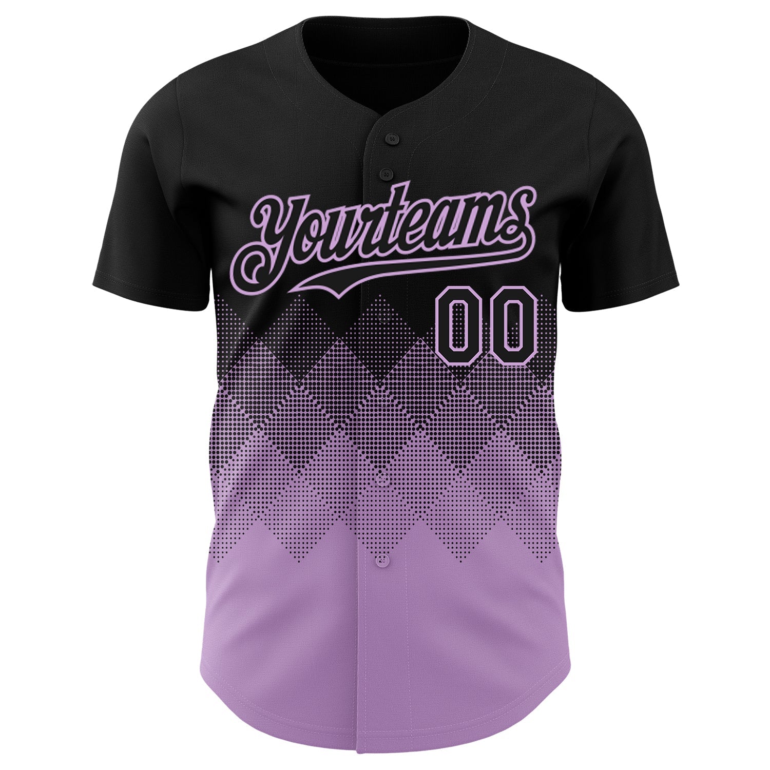 Custom Black Light Purple 3D Gradient Square Shape Authentic Baseball Jersey view 2
