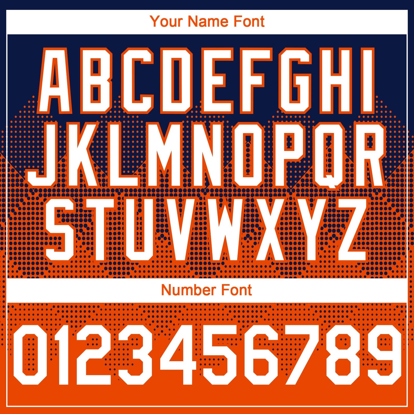 Custom Navy White-Orange 3D Gradient Square Shape Authentic Baseball Jersey view 5