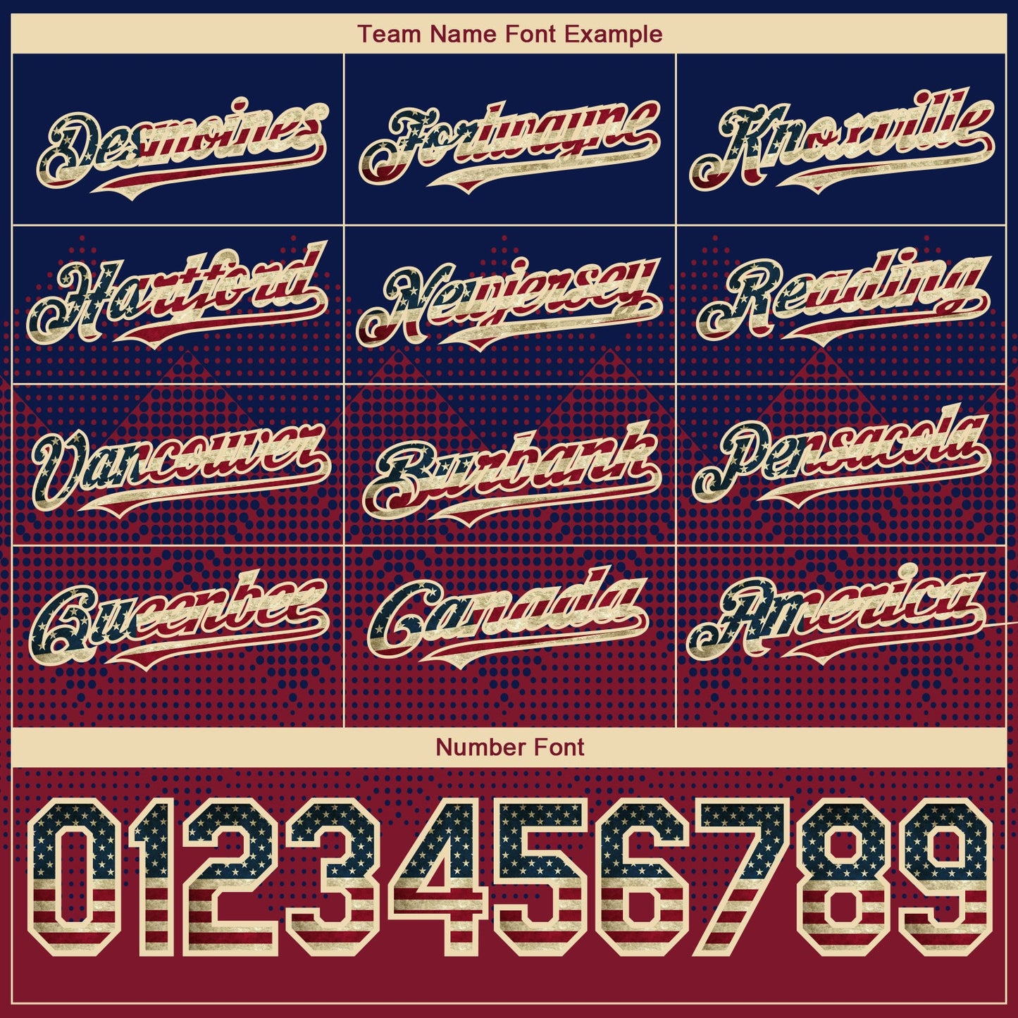 Custom Navy Vintage USA Flag Crimson-Cream 3D Gradient Square Shape Authentic Baseball Jersey view 4