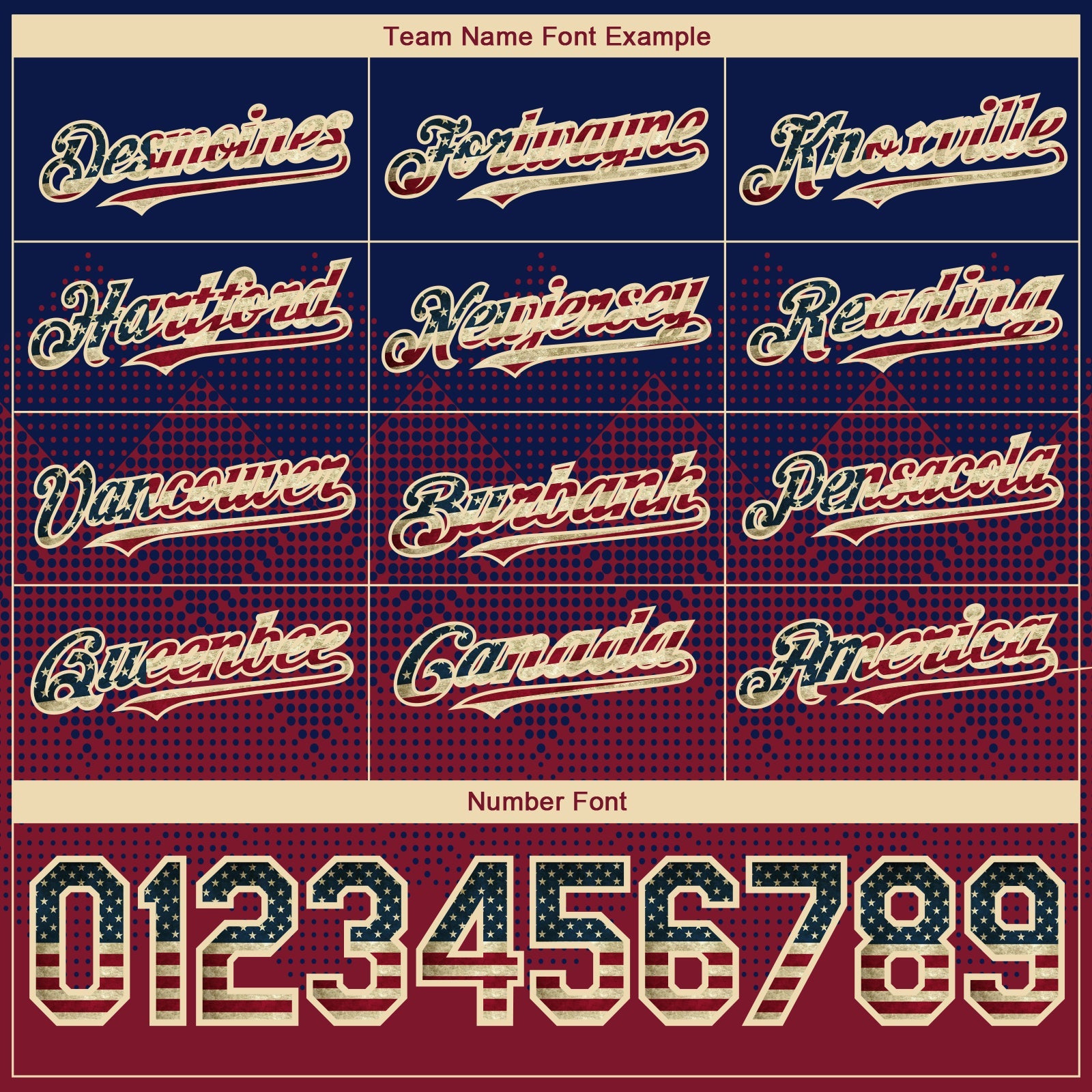 Custom Navy Vintage USA Flag Crimson-Cream 3D Gradient Square Shape Authentic Baseball Jersey view 4