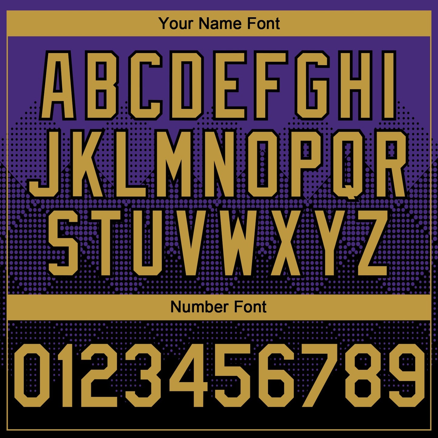 Custom Purple Old Gold-Black 3D Gradient Square Shape Authentic Baseball Jersey view 5