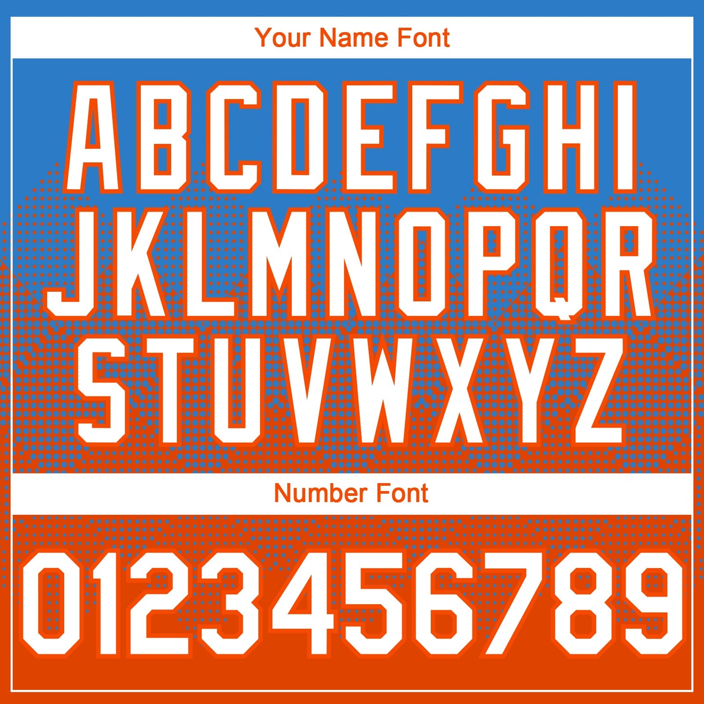 Custom Electric Blue White-Orange 3D Gradient Square Shape Authentic Baseball Jersey view 5