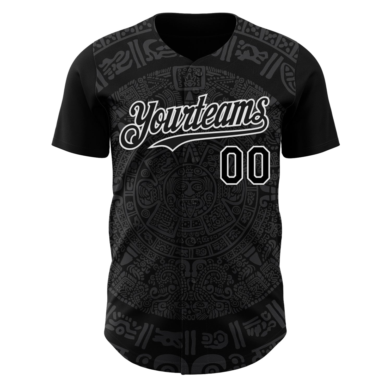 Custom Black Gray-White 3D Mexico Authentic Baseball Jersey view 2
