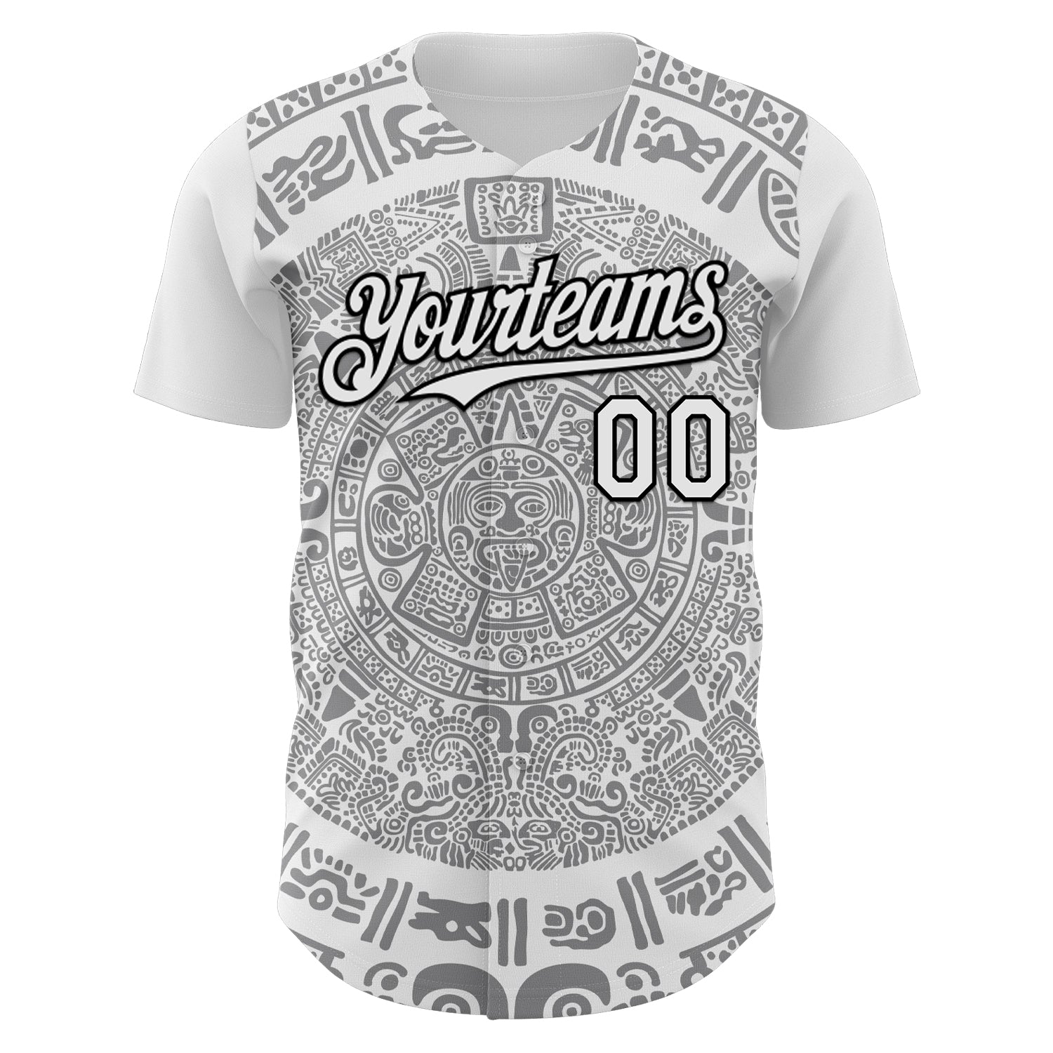 Custom White Gray-Black 3D Mexico Authentic Baseball Jersey view 2