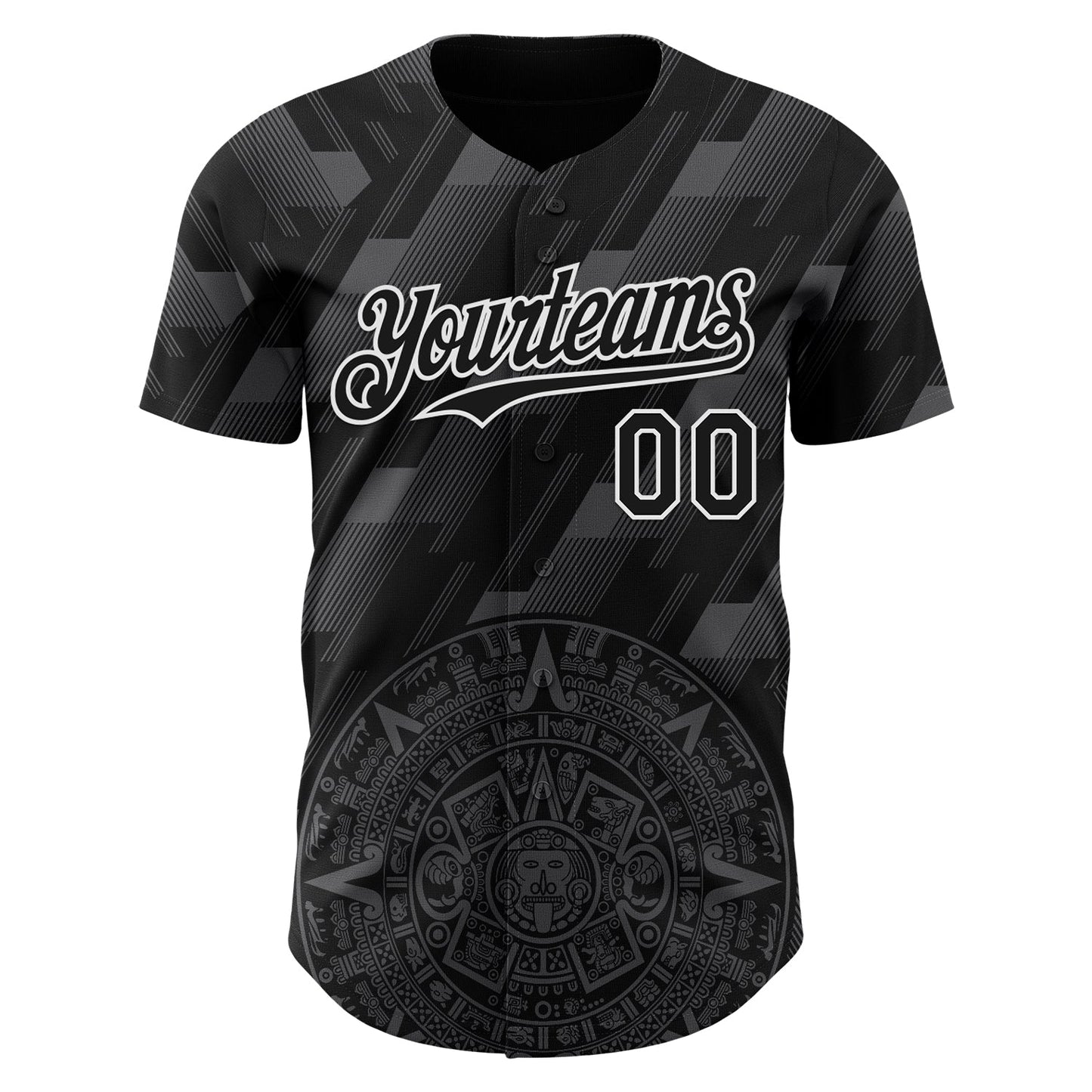 Custom Black Steel Gray-White 3D Mexico Authentic Baseball Jersey view 2