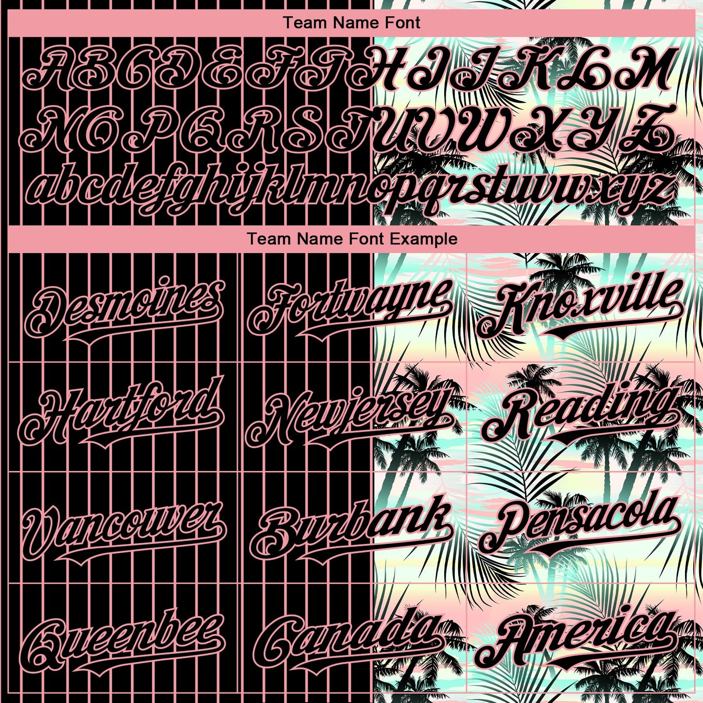 Custom Black Medium Pink 3D Pattern Design Pinstripe Tropical Palm Leaves Authentic Baseball Jersey view 4
