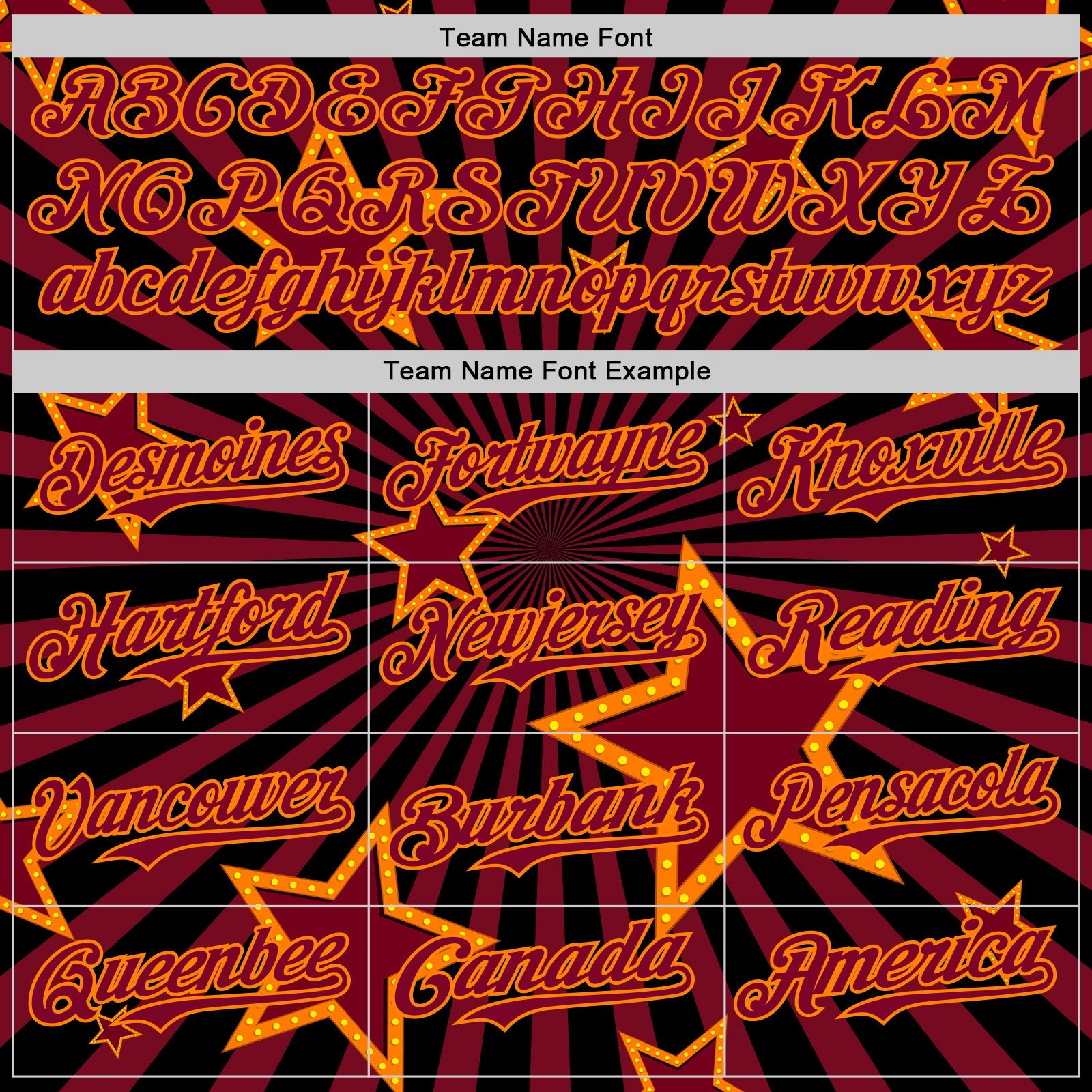 Custom Black Maroon-Bay Orange 3D Pattern Design Patriotic American Symbol Star Authentic Baseball Jersey view 4