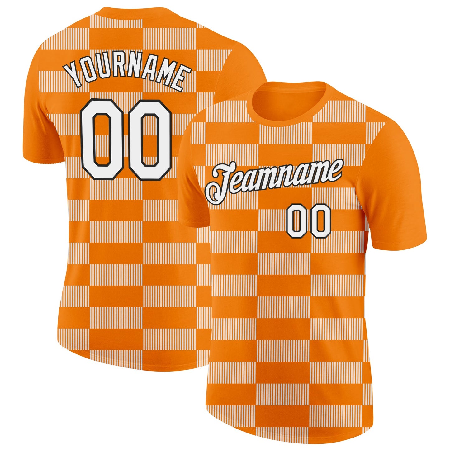 Custom Bay Orange White-Black 3D Esports Performance T-Shirt - Main View