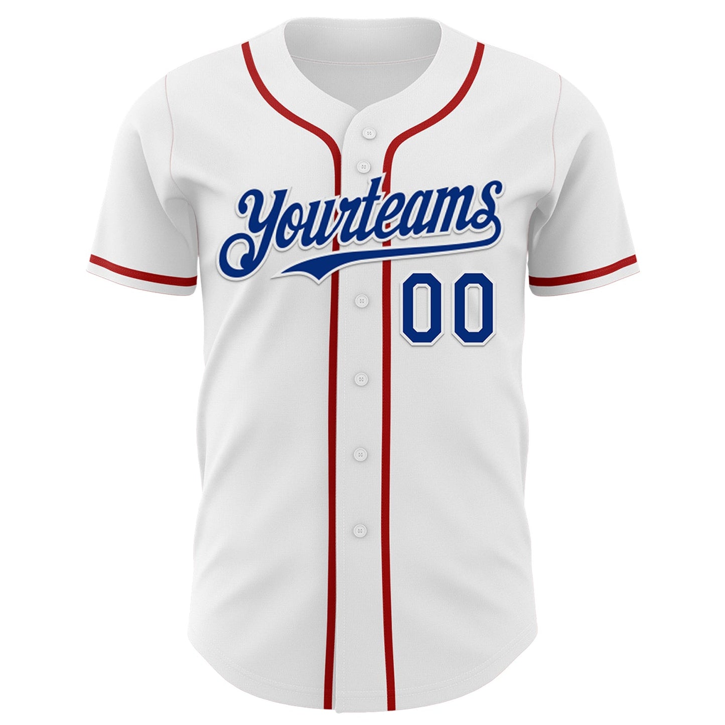 Custom White Royal-Red 3D Patriotic American Flag And Eagle Authentic Baseball Jersey view 2