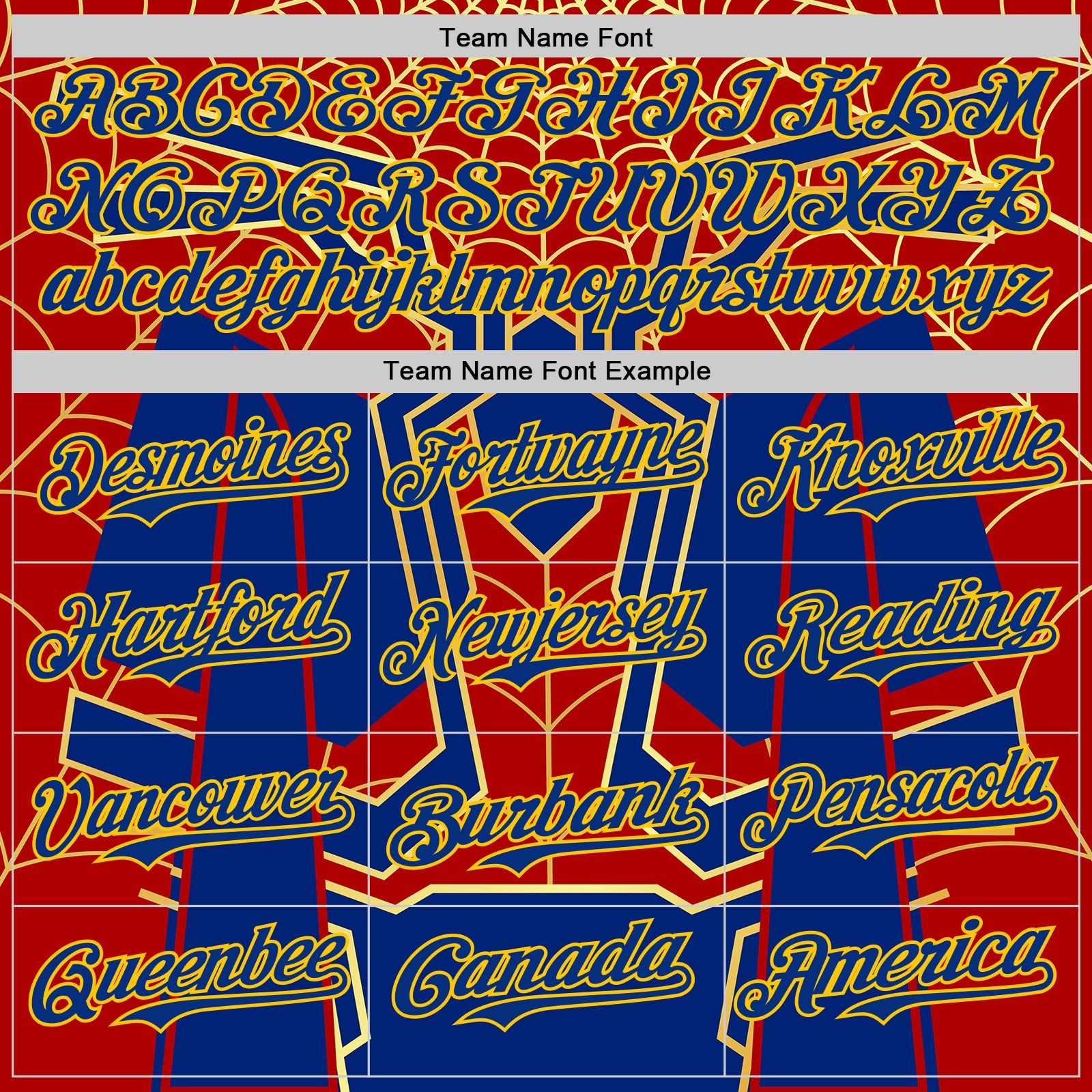 Custom Royal Yellow 3D Pattern Design Superhero Spiderman Authentic Baseball Jersey view 4