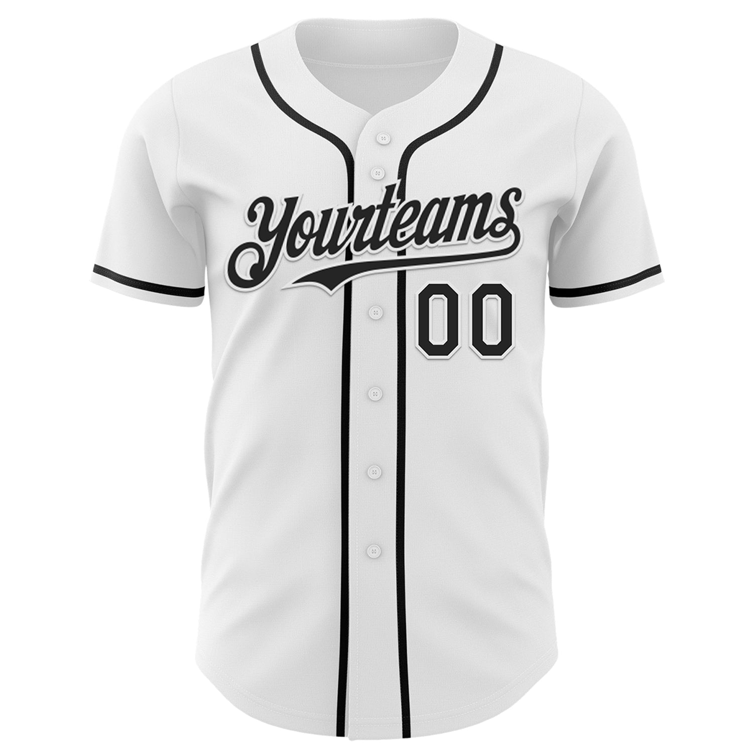 Custom White Black 3D Pattern Design Patriotic American Symbol Statue of Liberty Authentic Baseball Jersey view 2
