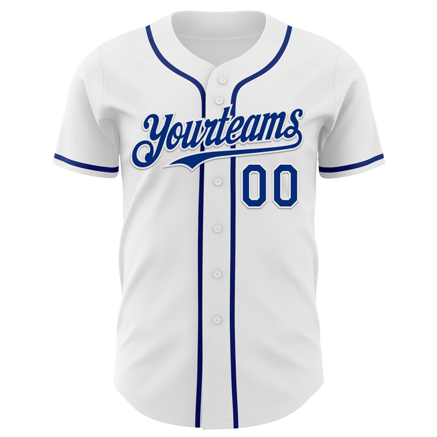 Custom White Royal 3D Pattern Design Patriotic American Symbol Statue of Liberty Authentic Baseball Jersey view 2
