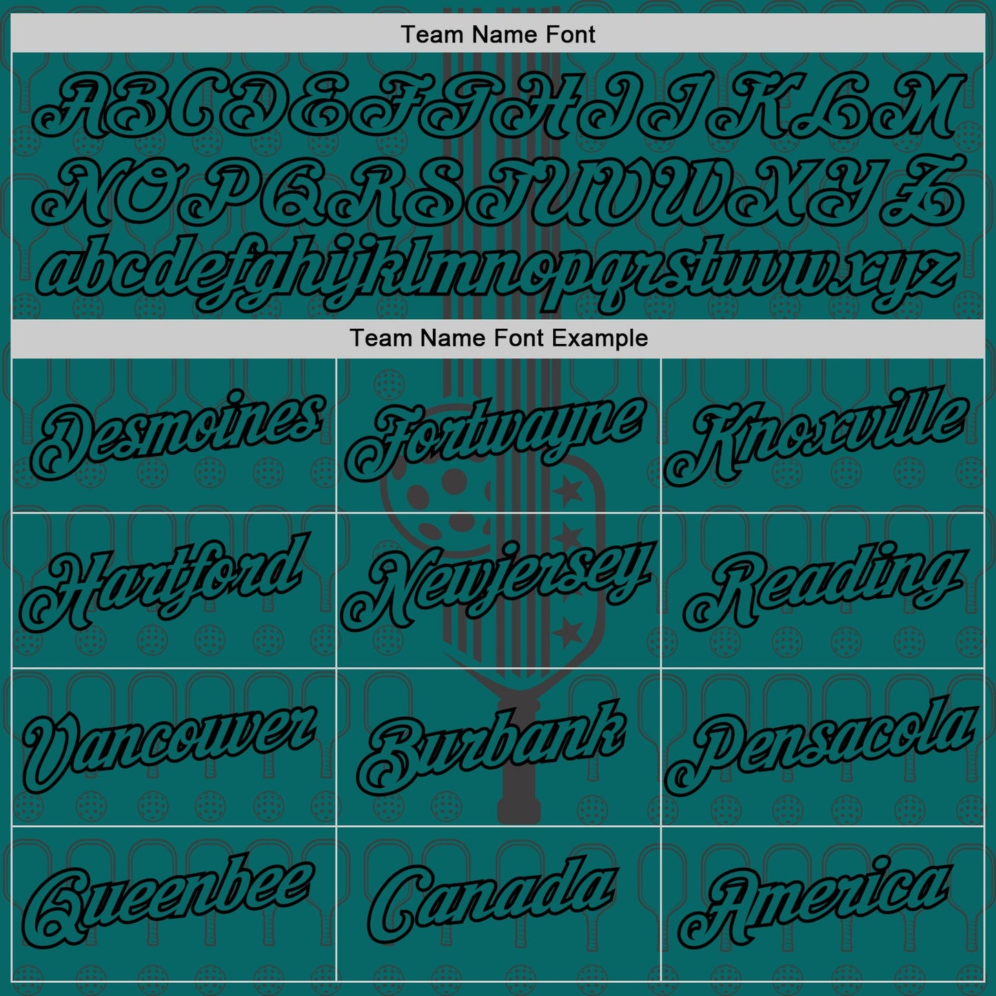 Custom Teal Black 3D Pickleball Paddles Balls Performance T-Shirt view 3