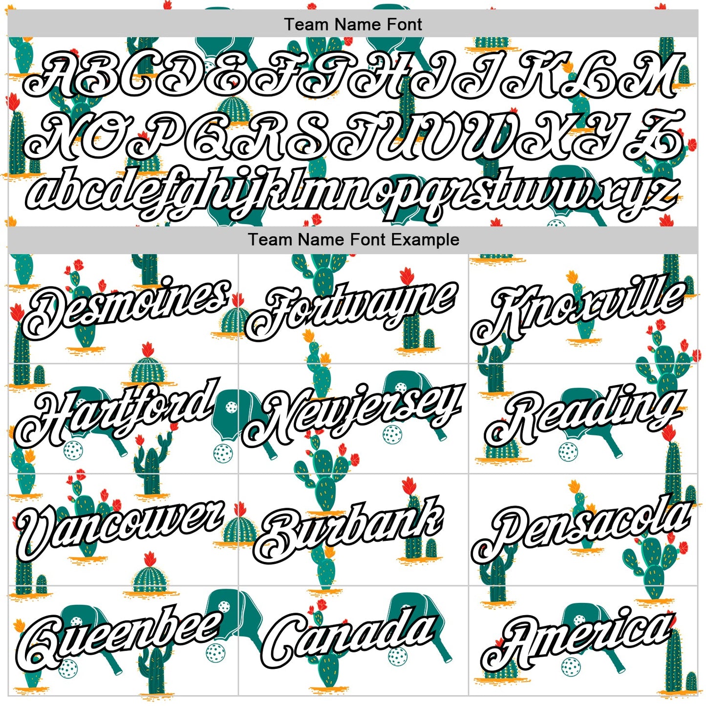 Custom White Black 3D Pickleball Paddles Balls Cactus Performance T-Shirt view 3