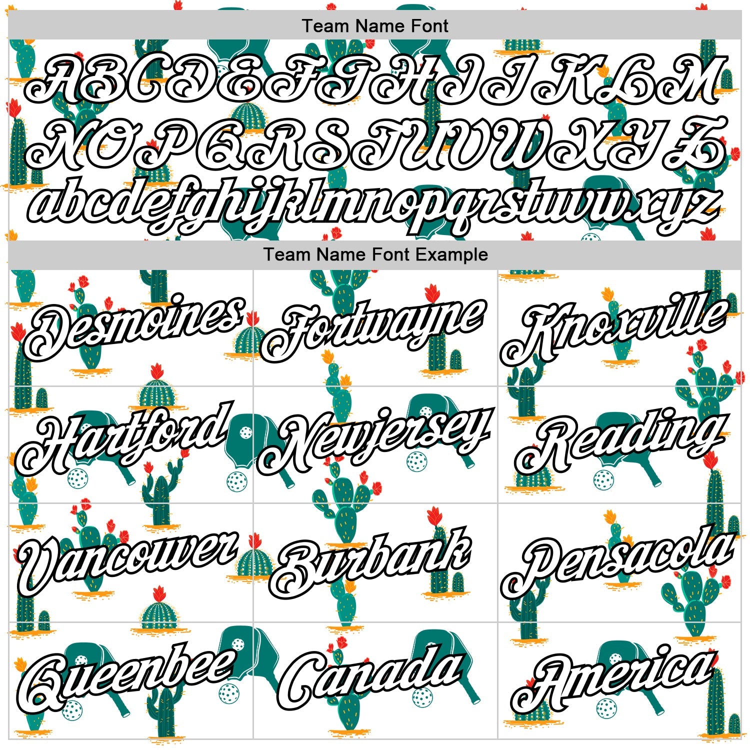 Custom White Black 3D Pickleball Paddles Balls Cactus Performance T-Shirt view 3