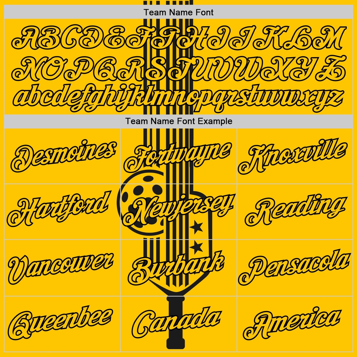 Custom Yellow Black 3D Pickleball Paddles Balls Performance T-Shirt view 3
