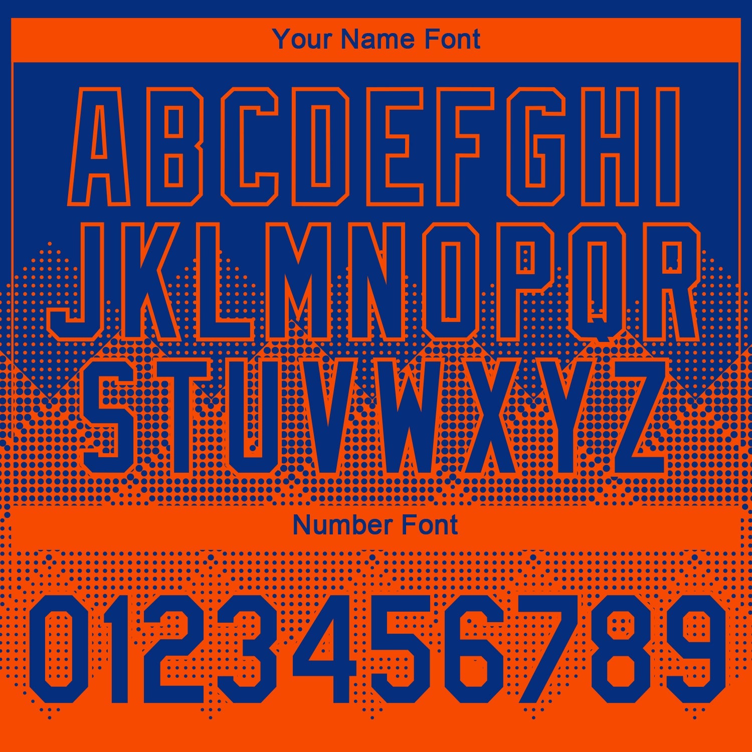 Custom Royal Orange 3D Pattern Design Gradient Square Shapes Performance T-Shirt view 4