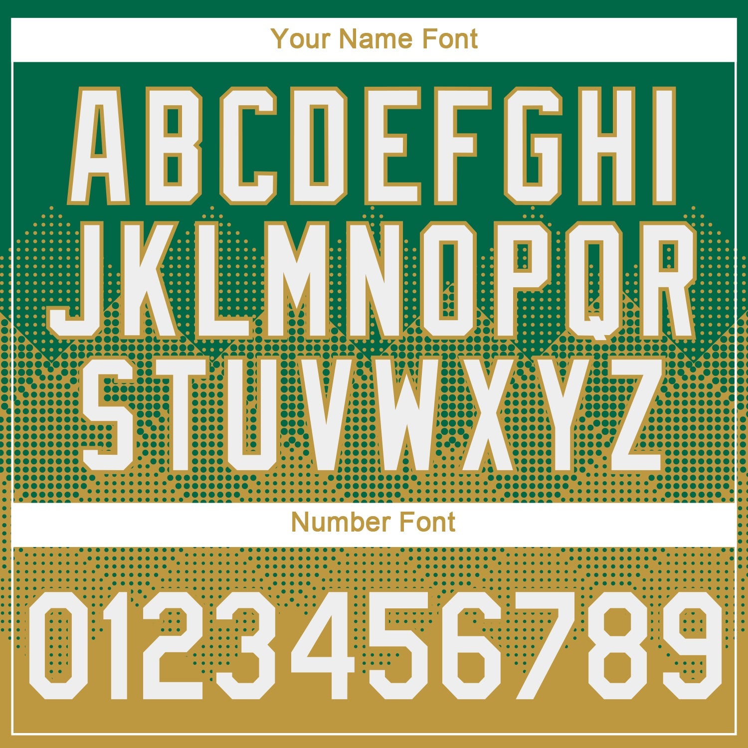 Custom Kelly Green White-Old Gold 3D Pattern Design Gradient Square Shapes Performance T-Shirt view 4