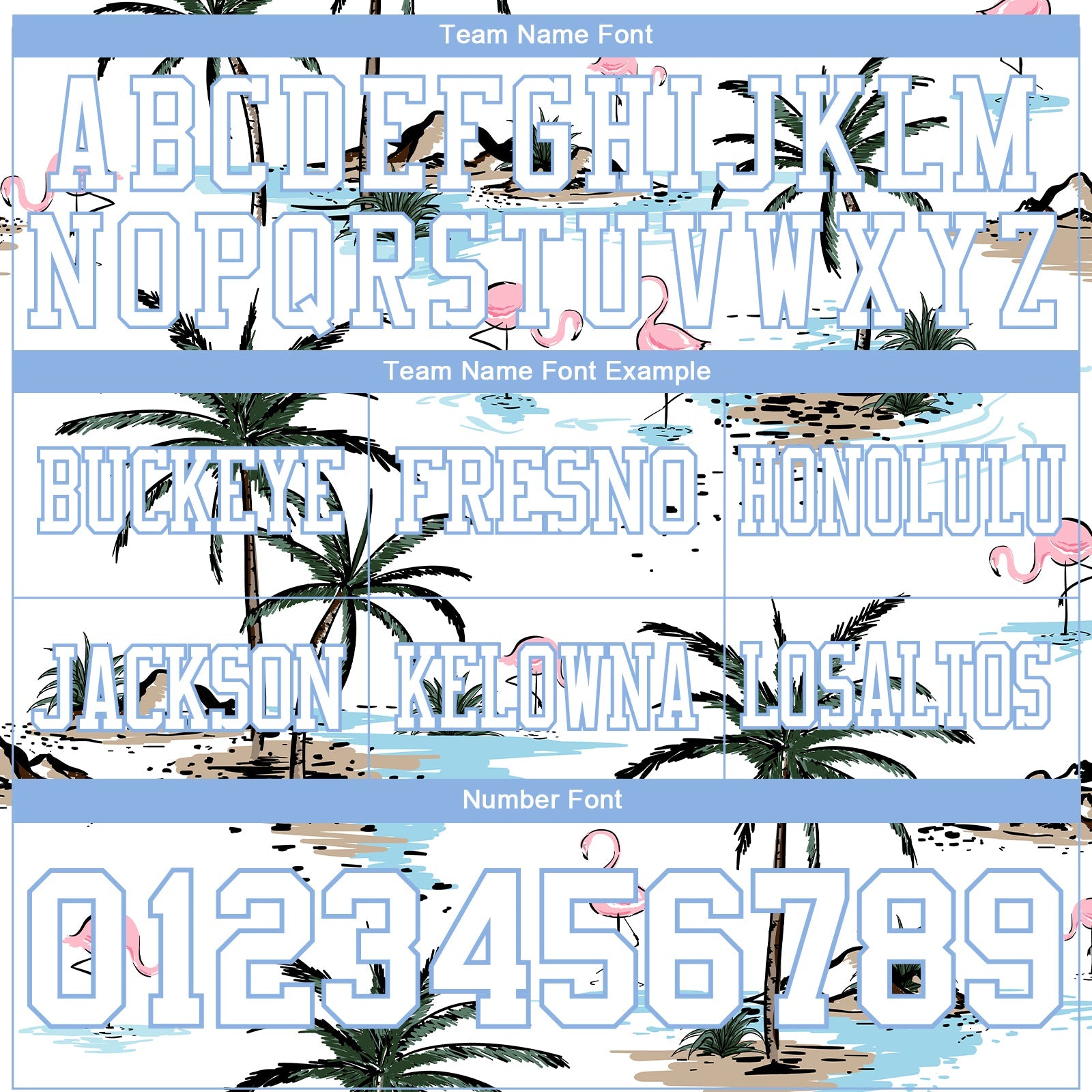 Custom White Light Blue 3D Pattern Hawaii Palm Trees Authentic Football Jersey view 4