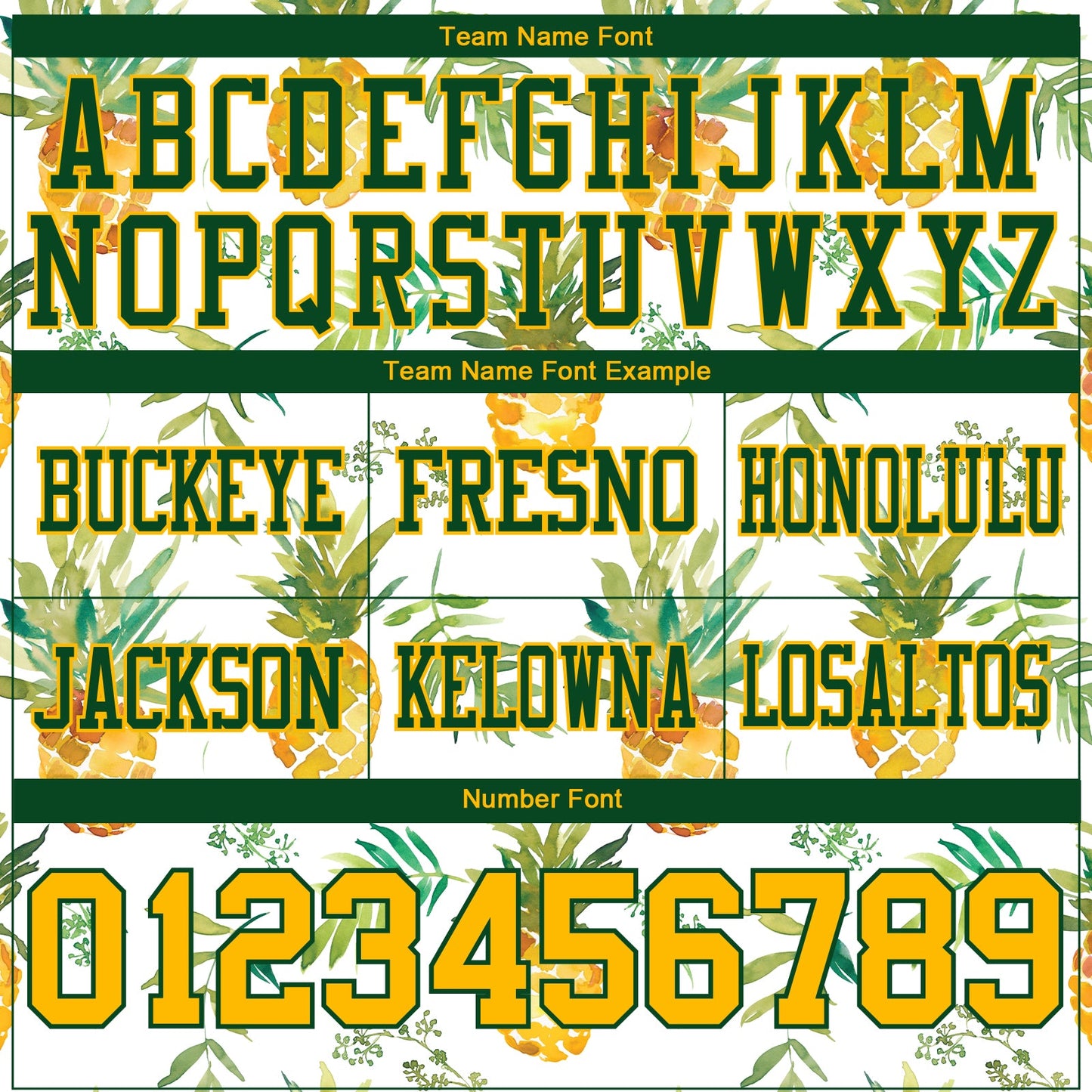 Custom White Gold-Green 3D Pattern Fruit Pineapple Authentic Football Jersey view 4