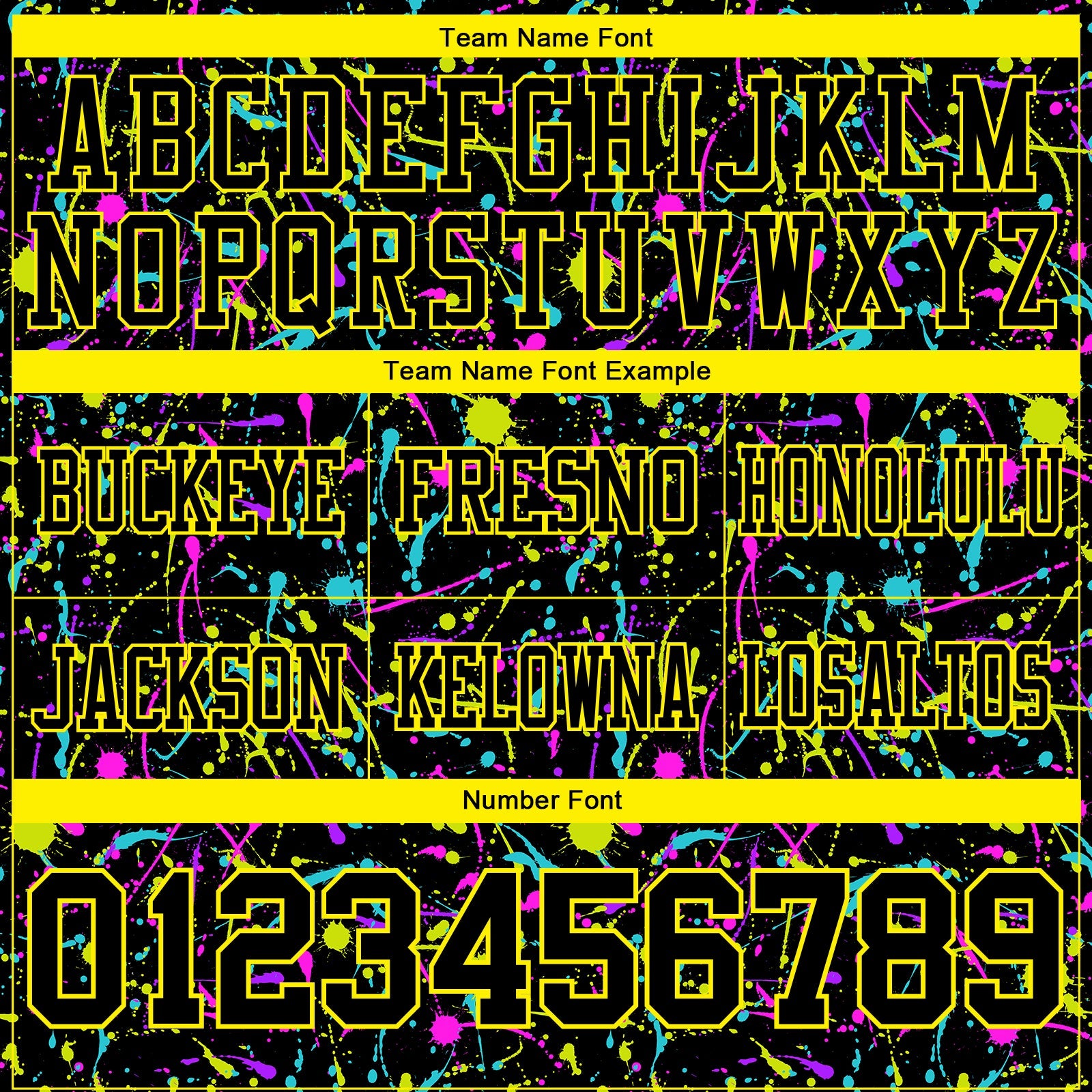 Custom Graffiti Pattern Black-Light Yellow 3D Pattern Splash Authentic Football Jersey view 4