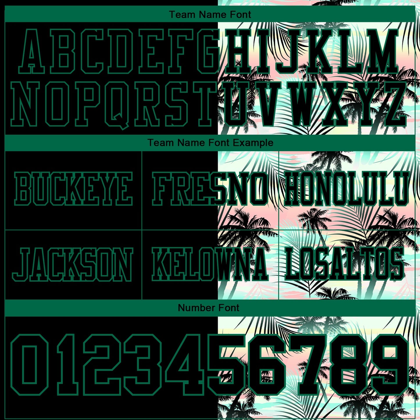 Custom Black Kelly Green 3D Pattern Tropical Hawaii Palm Leaves Authentic Football Jersey view 4