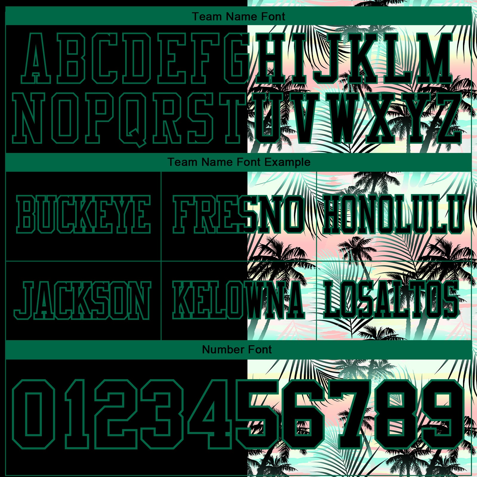Custom Black Kelly Green 3D Pattern Tropical Hawaii Palm Leaves Authentic Football Jersey view 4