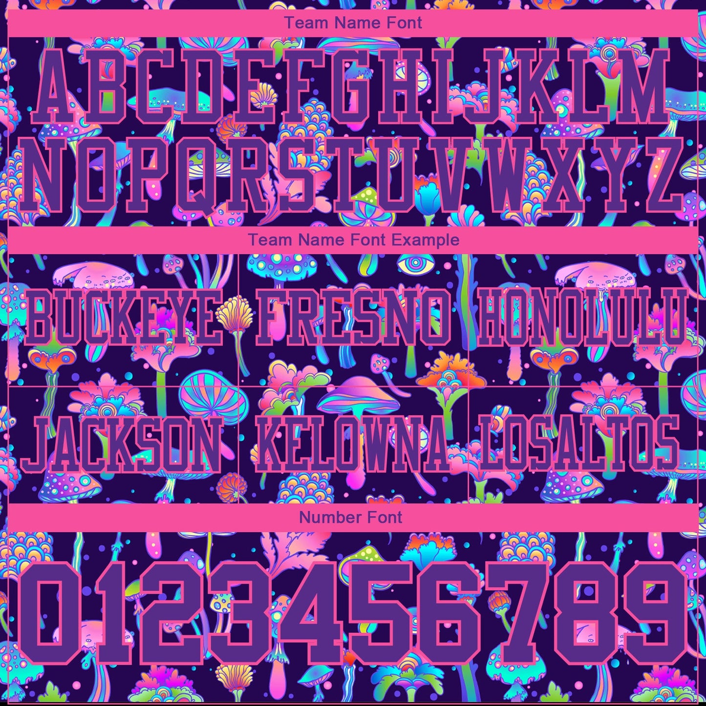 Custom Purple Pink 3D Pattern Colorful Flowers And Mushrooms Psychedelic Hallucination Authentic Football Jersey view 4