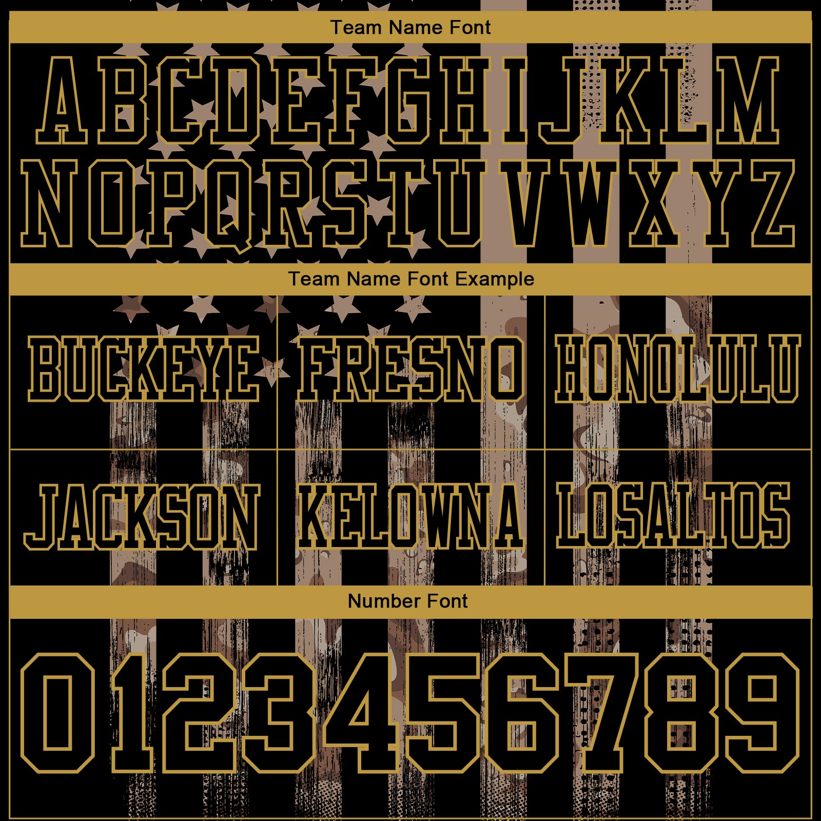 Custom Black Old Gold 3D Pattern American Flag Authentic Football Jersey view 4