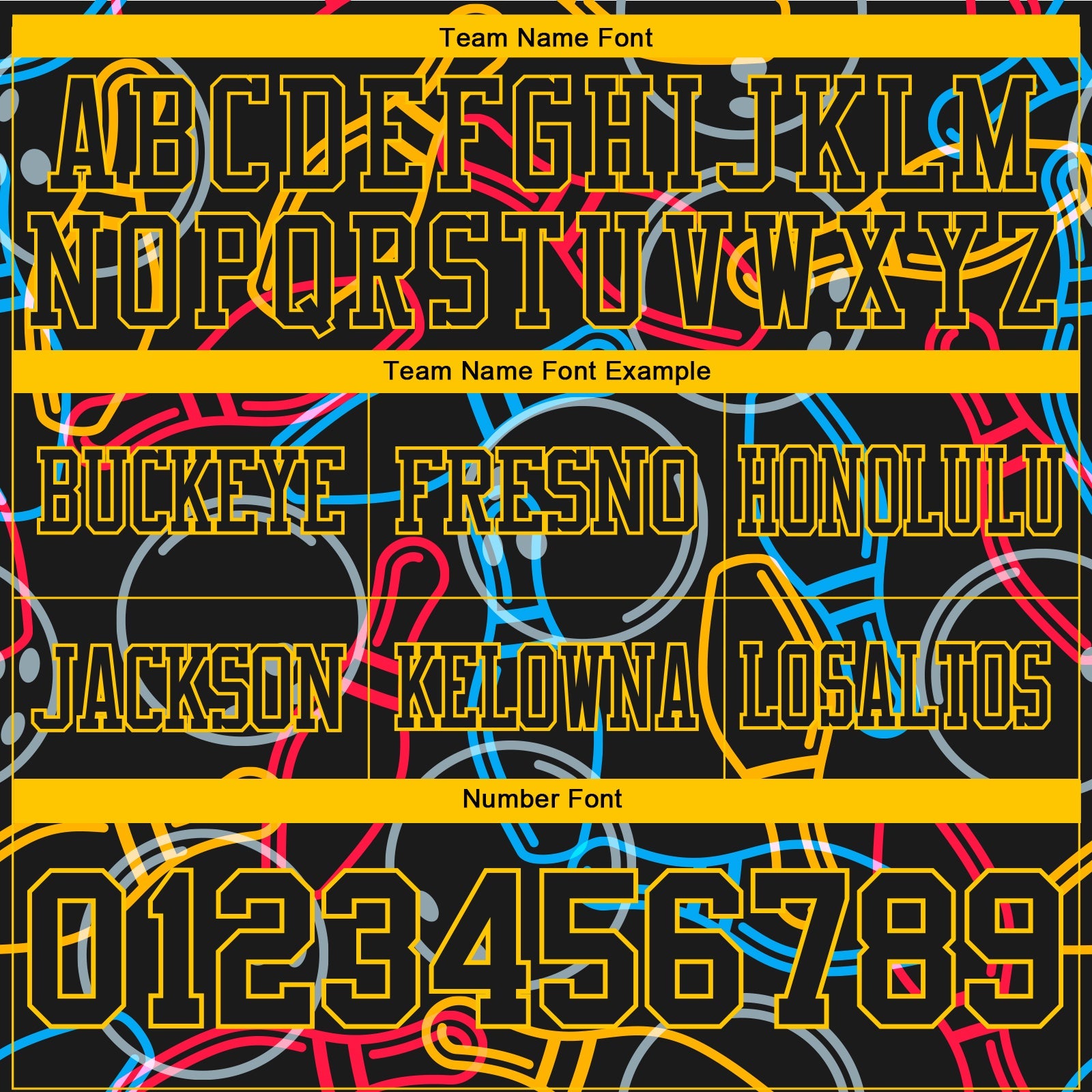Custom Black Yellow 3D Pattern Bowling Authentic Football Jersey view 4