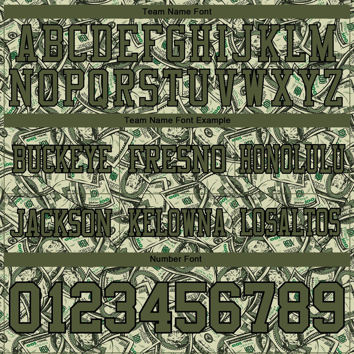 Custom Green Olive-Black 3D Pattern Dollar Authentic Football Jersey view 4