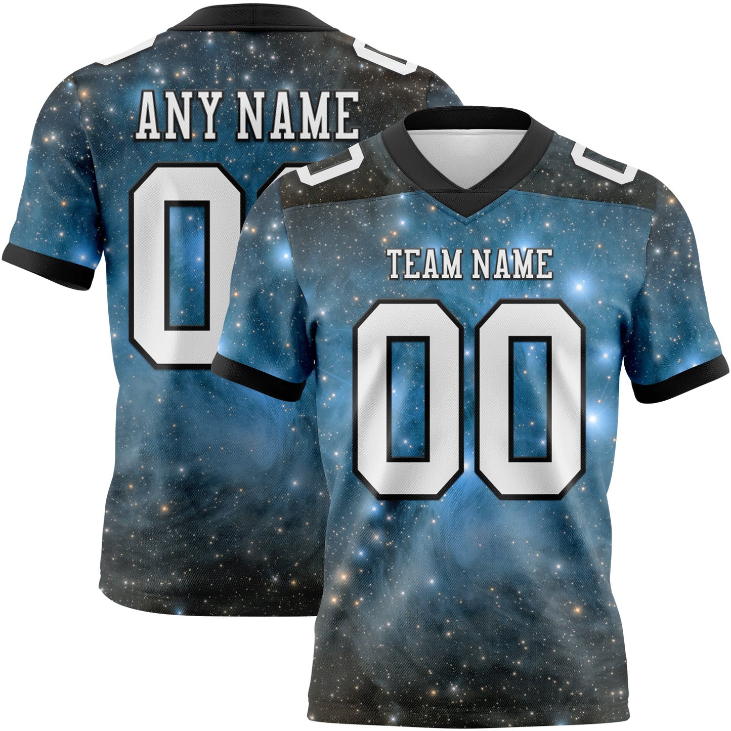 Custom Tie Dye White-Black 3D Pattern Abstract Trendy Holographic Vaporwave Style Authentic Football Jersey - Main View