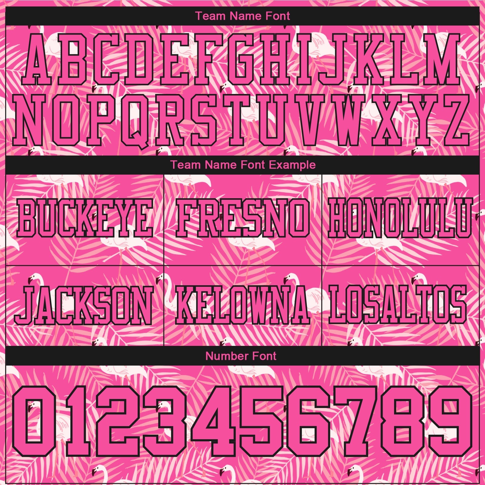 Custom Pink Black 3D Pattern Flamingo Authentic Football Jersey view 4
